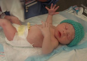 My nephew minutes after birth