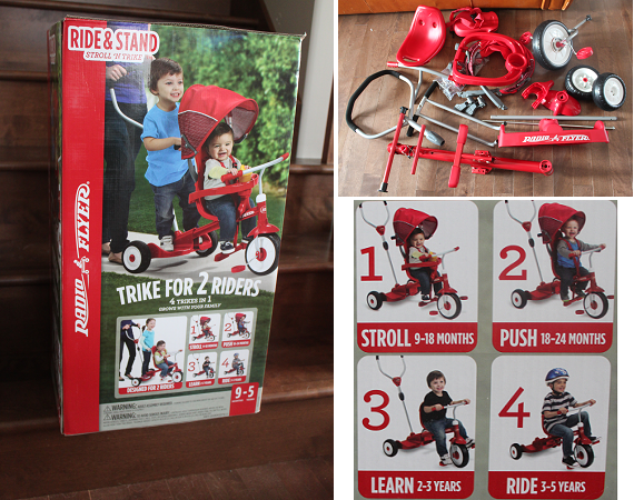 Red Open Box Radio Flyer Sport 4 in 1 Kids Stroll 'N Trike Ride On Tricycle