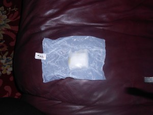 Diaper sealed in back from the Tommee Tippee 360 Sealer.