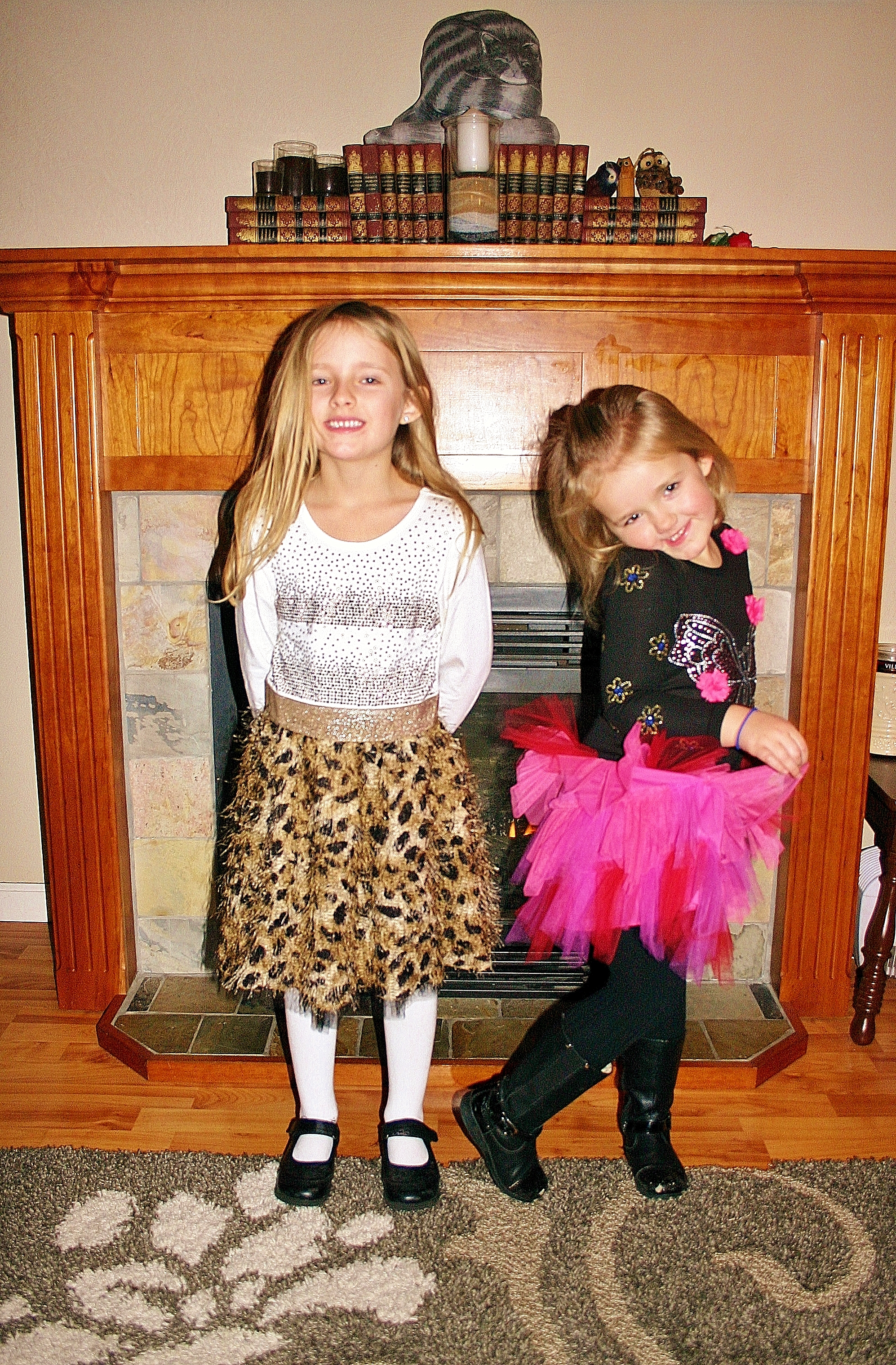 Little girl deals dress with boots
