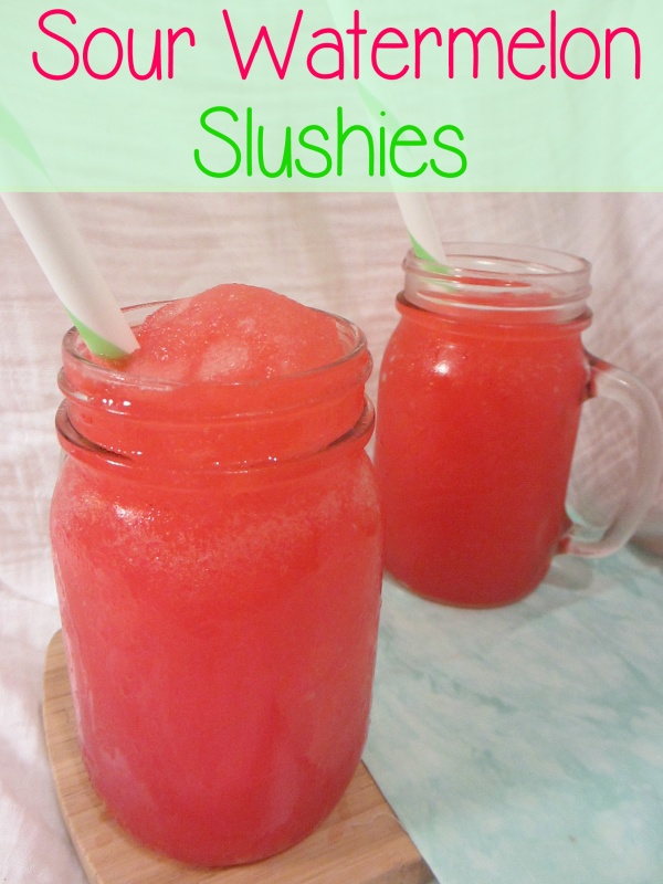 Sour watermelon slushies