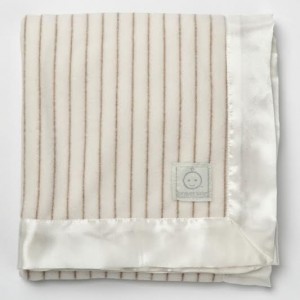 Antimicrobial fleece baby blanket with satin trim