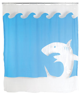 jaws shark shower curtain 