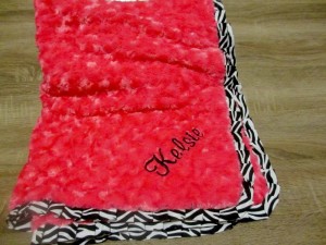 Little zebra super soft baby or toddler blanket - embroidered with name for free!