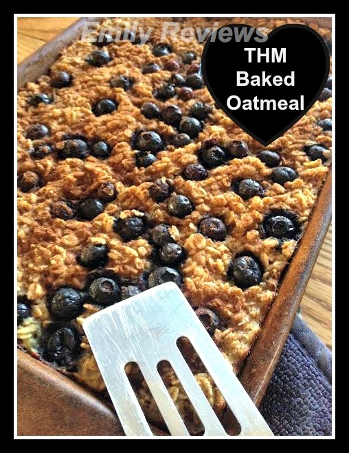Trim Healthy Mama baked blueberry oatmeal breakfast recipe #thmapproved