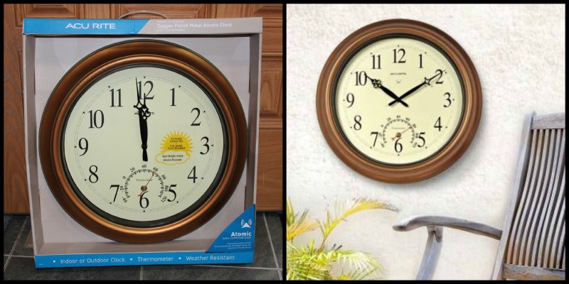 AcuRite ~ Clocks, Alarms, Timers & More This Christmas! The 18 inch atomic clock that shows both time and temperature is perfect for indoor and outdoor use. Durable construction and gorgeous style makes this a beautiful gift idea!