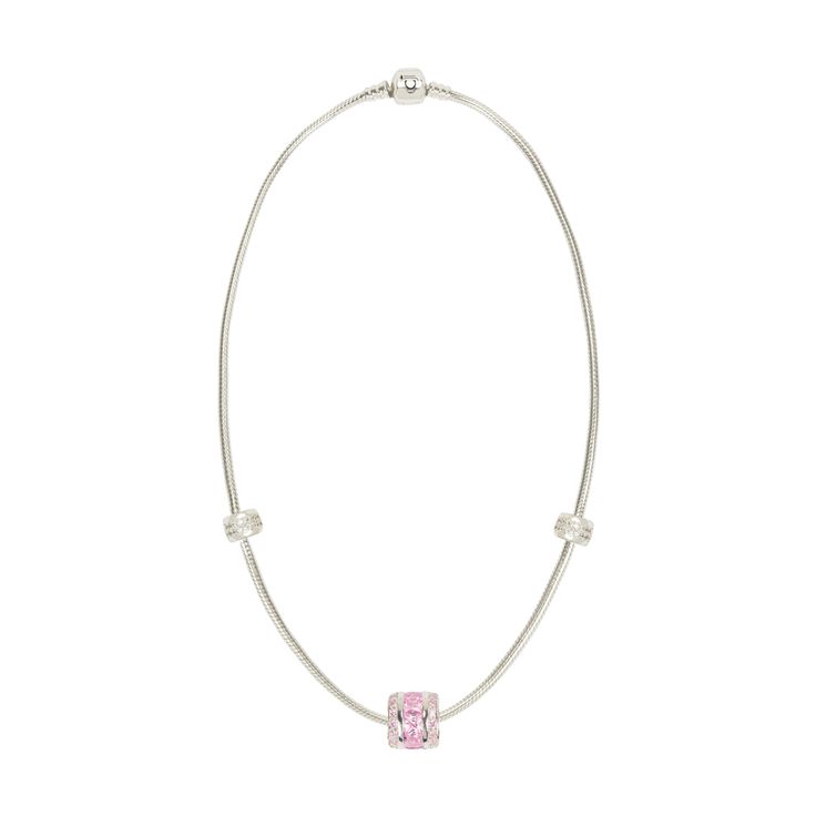 Caterina Jewelry ~ Pink Caprice Crystal Silver Necklace