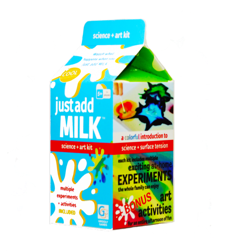 Griddley Games ~ Find out what happens when you JUST ADD MILK! This expedient kit comes with everything you need except the milk!