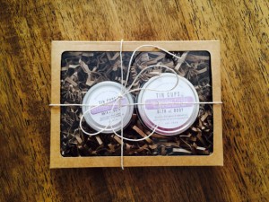 Tin cup moisturizing gift set