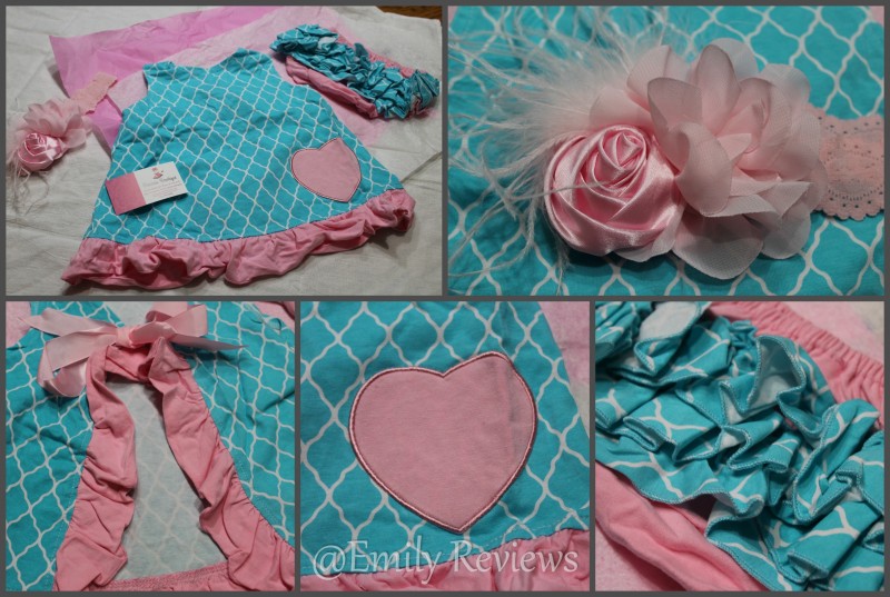 Princess Bowtique Blue and Pink Swing Top and Ruffled Bloomers Baby Boutique Clothes