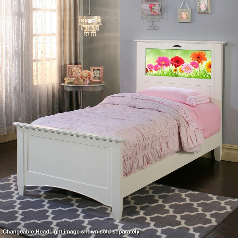 LightHeaded Bed ~ The Ultimate Piece Of Furniture! ~ Canterbury Twin Bed in Satin White