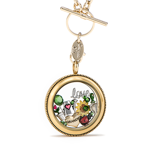 Origami owl gardening with grandma necklace set