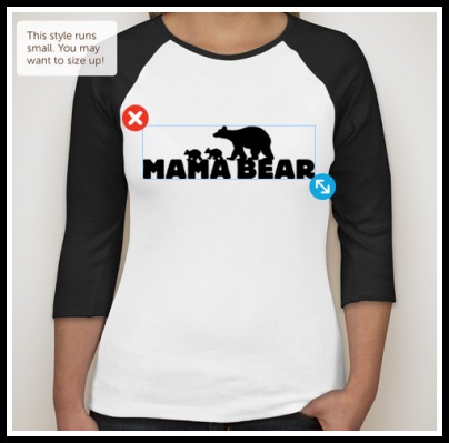 CustomInk ~ Design Mom A Personalized Gift This Mother's Day ~ Mama Bear Raglan Tee Shirt