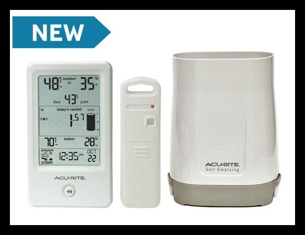 AcuRite Rain Gauge with Indoor/Outdoor Temperature