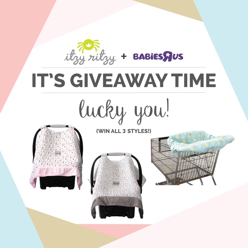 Itzy Ritzy x BRU Giveaway ~ Itzy Ritzy Launches Exclusive Prints at Babies "R" Us for their Muslin Car Seat Cover and Shoppy Cart & High Chair Cover