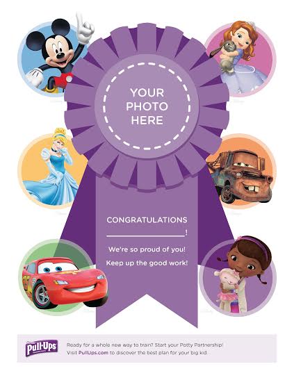 Potty training award ribbon printable