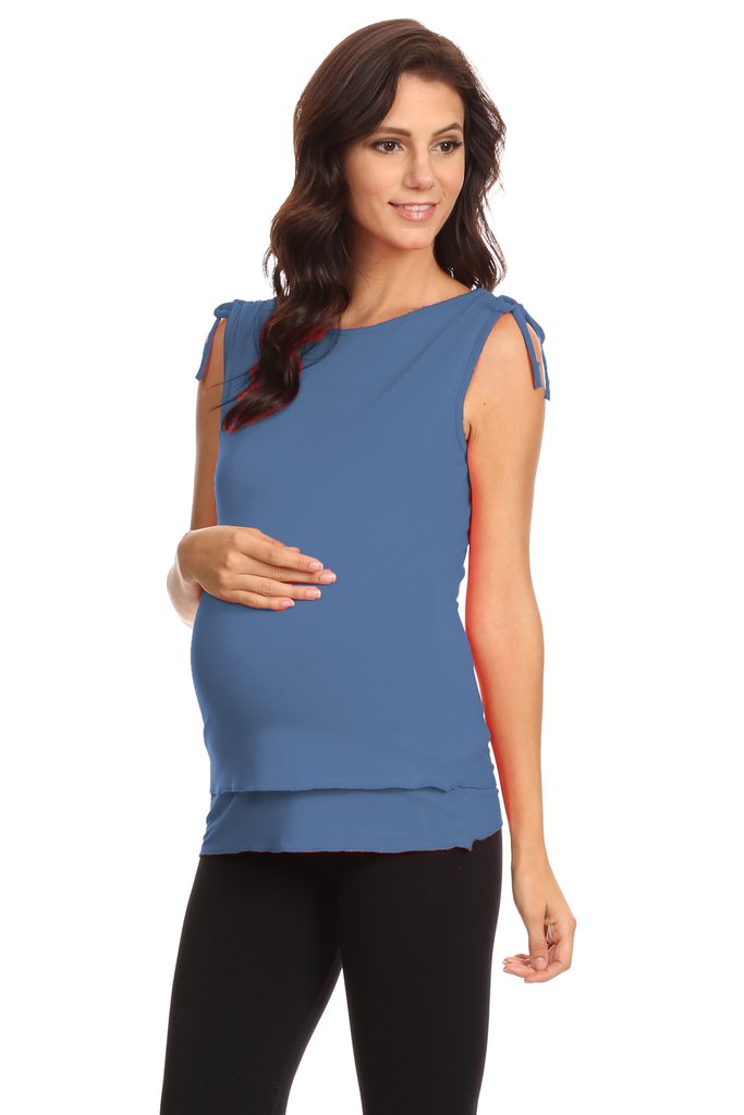 Belly Moms ~ NEW Mara Layered Sleeveless Nursing Top