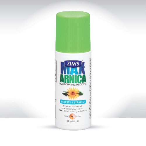Zim's Naturally Based Innovative Products. Check out the Zim's Arnica Max Homeopathic Medicne to help treat minor aches, bruising, and sprains.