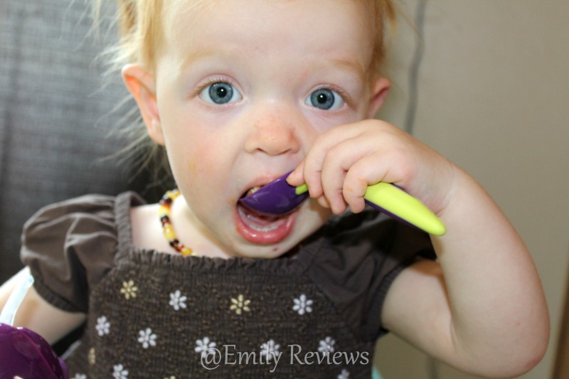 b.box Innovative Baby & Toddler Feeding Essentials: Sippy Cup Grape, Bowl & Straw in passion splash, plate in passion splash, and Toddler Cutlery Set in passion splash.