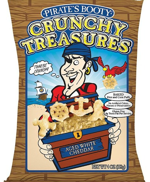 Pirate's Booty ~ Back To School Snack'n Made Right with Pirate Brands Aged White Cheddar Pirate's Booty! Made from puffed corn and rice, these are gluten free as well as free from artificial colors, dyes, and flavors. Crunchy Treasures are even more addicting with their fun shapes!