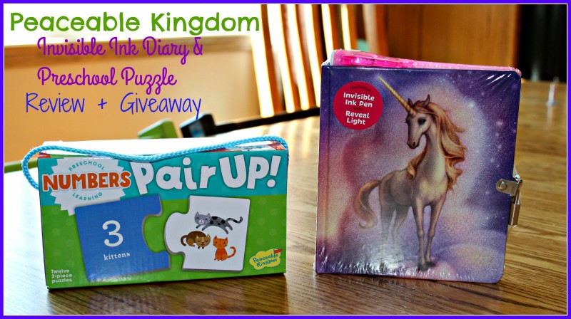 Peaceable Kingdom ~ Unicorn Dreams Invisible Ink Pen Diary and Preschool Numbers Learning Pair Up Puzzles