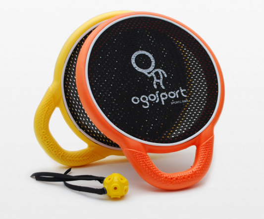 OgoDisk RAQ by Ogo Sport: Move, think, play with this throw, catch, bounce paddles and ball set!