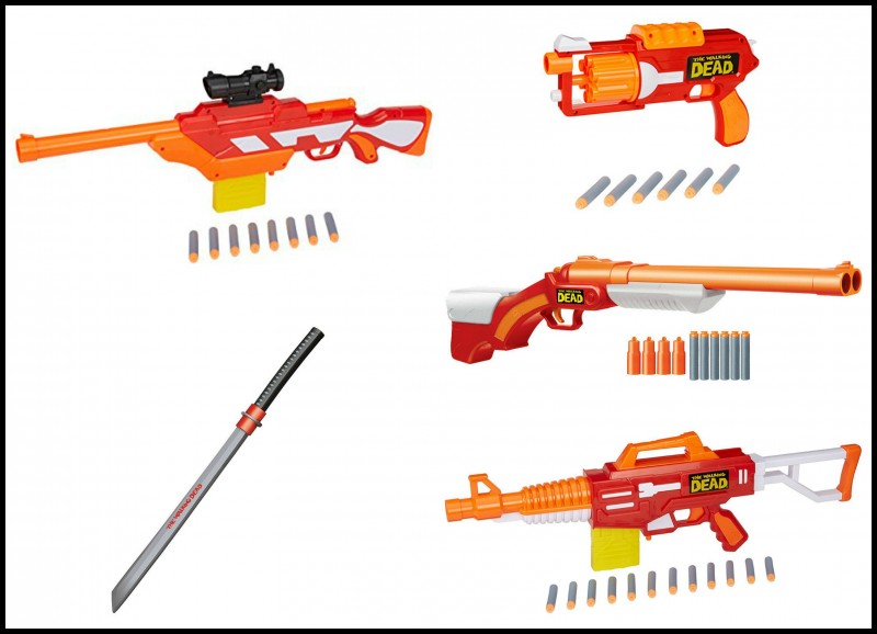 The Waking Dead Rifle, Shotgun, Sword, Katana, Weapons, Toys, Dart Guns from Buzz bee toys