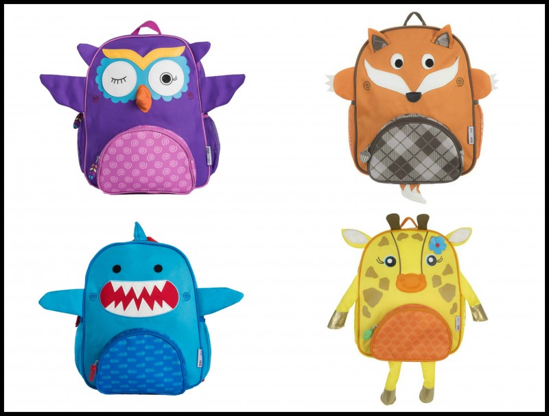 zoocchini children's 3d backpacks - these fun bags come in a variety of whimsical characters such as fox, shar, owl, girraffe, dino, and more