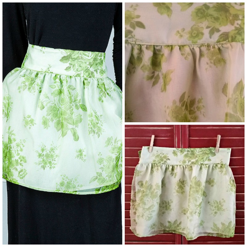 Thimble and Bodkin Green Waist Apron