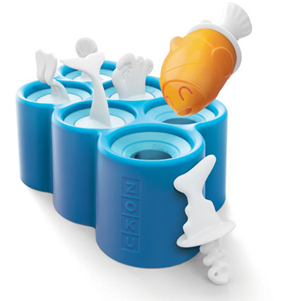 Zoku Fish Pop Molds ~Dive into the world of Zoku Fish Pop Molds with your favorite under-the-sea creatures including a Shark, Clownfish, Octopus, Whale, Puffer Fish and even a Zoku Scuba Diver. Mix and match the tails for fun and surprising results. The sticks contain drip guards and have amusing "skeletons" that are revealed as the pops are eaten. The pops are easy to remove from the molds by simply pulling on the sticks, no rinsing is required.