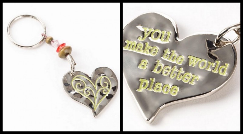 PAPYRUS ~ Greeting Cards, Stationery, Gifts & More! ~ Heart You Make The World A Better Place keychain