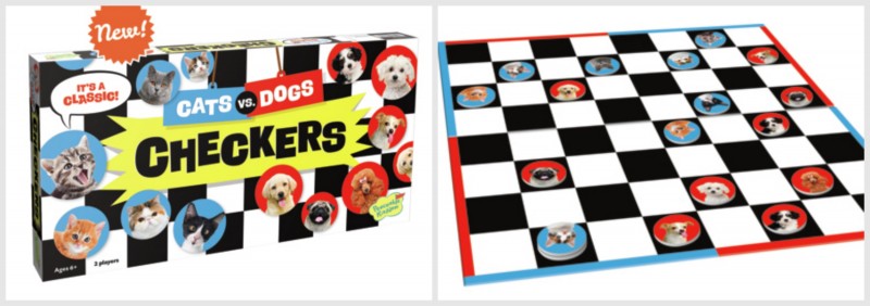 Peaceable Kingdoms Cooperative Games & Tattoos Stocking Stuffers ~ Cats Versus Dogs Classic Game Of Checkers