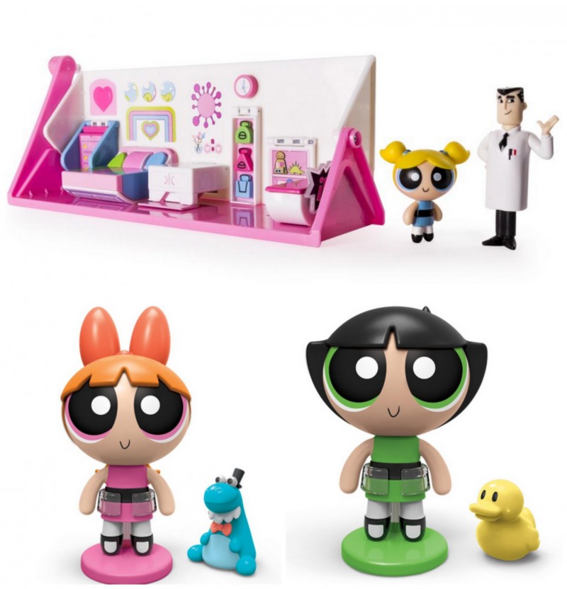 The Powerpuff Girls Action Figures and Flip Action Bedroom and Laboratory