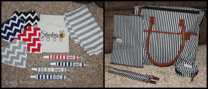 Stachris High Quality Affordable Baby Accessories ~ Diaper Bag, Carseat Cover, Bandana Bibs, Pacifier Clips {Review}