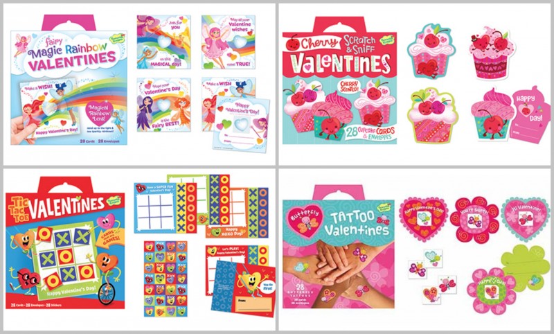 Peaceable Kingdom ~ Get Ready For Valentine's Day With A Fun Box Of Valentines For The Whole Class! ~ Unique and Fun: Tattoos, Pencil Toppers, Rainbow Lenses, Cat & Dog Stickers, Tic Tac Toe Cards, Scratch & Sniff Cards, & More