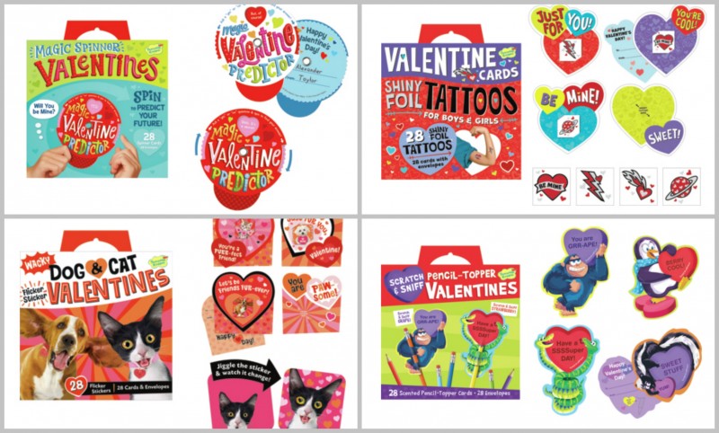Peaceable Kingdom ~ Get Ready For Valentine's Day With A Fun Box Of Valentines For The Whole Class! ~ Unique and Fun: Tattoos, Pencil Toppers, Rainbow Lenses, Cat & Dog Stickers, Tic Tac Toe Cards, Scratch & Sniff Cards, & More