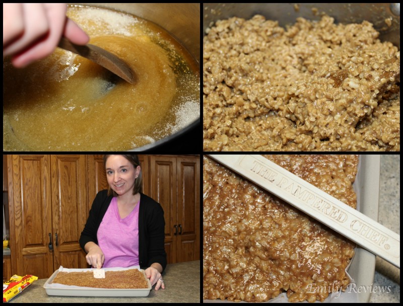 Pampered Chef ~ Large Bar Pan Review, Homemade Granola Bars Recipe