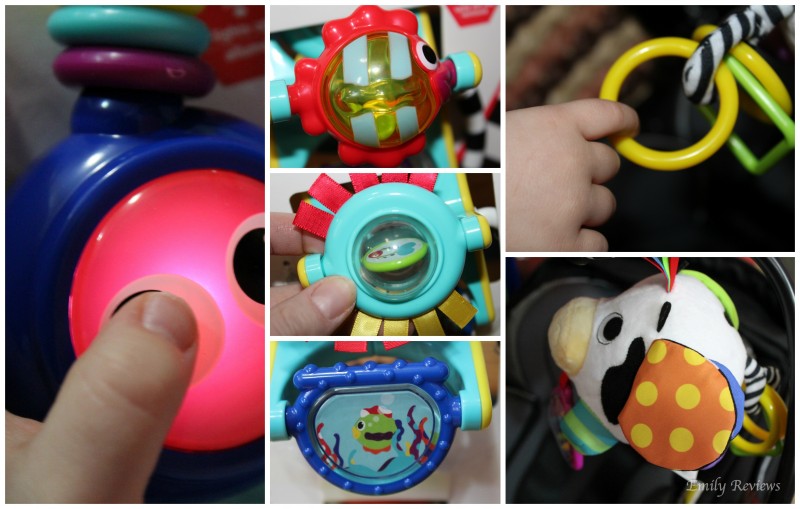 Sassy Baby Toys & Accessories ~ Best Baby Shower Gift Ideas + Attachable Toys Bumpy Pals Cow, Musical Piano, Under the Sea Spinner, & Bottle Brush {Emily Reviews}