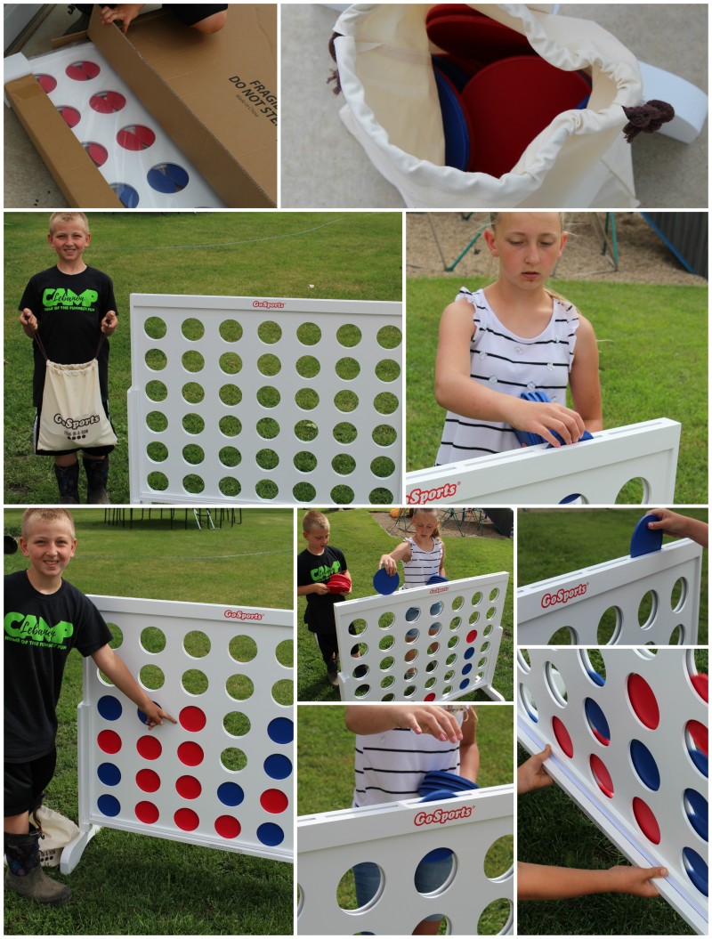 4 Foot Wide! GoSports Giant 4 in a Row Game with Coin Carry Bag 