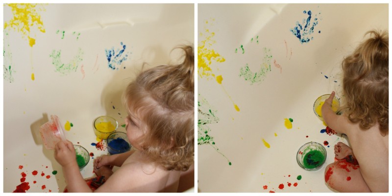 Fun & Easy 3 Ingredient Bath Tub Painting Activity For Toddlers