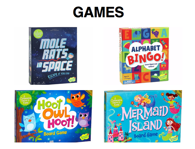 Peaceable Kingdom ~ 8 Ways To Avoid The Summer Brain Drain - What is Brain drain? — summer learning loss as it's sometimes less ominously referred to — is nothing new. It's the impetus behind year-round school and the reason many kids start their summer vacation with backpacks filled with math packets, summer reading lists and essay assignments. Cooperative games keep kids engaged and their brains active all summer long! Kids play while exercising their memory, social skills, strategy and more! Peaceable Kingdom has a fun variety of cooperative games for kids of all ages including Mole Rats In Space, Alphabet Bingo, Hoot Hoot Owl, and Mermaid Island. {Emily Reviews}