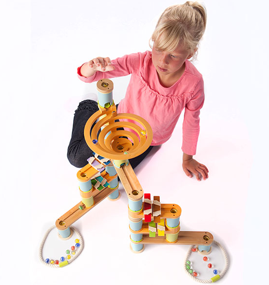 Fat Brain Toys Bamboo Builder Marble Run