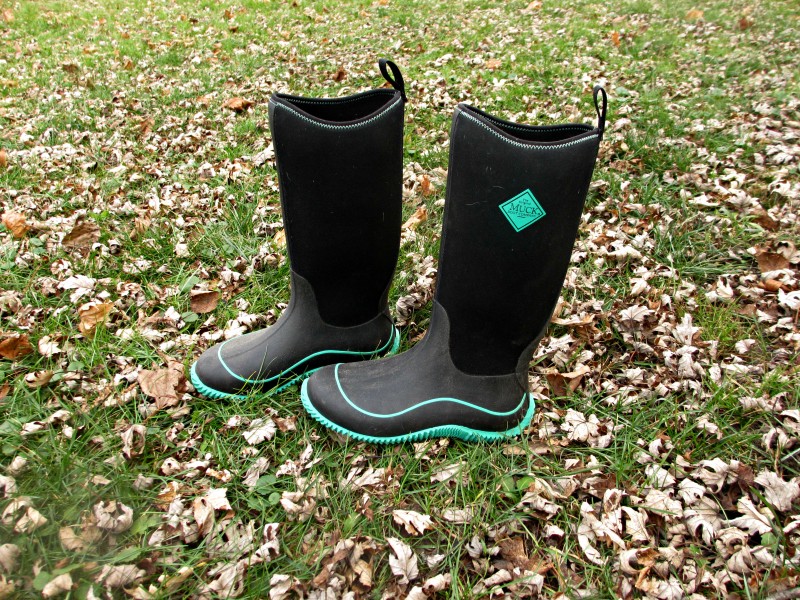 teal and black muck boots