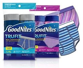 goodnites* tru-fit* underwear with bedwetting protection