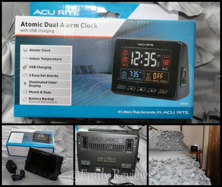 AcuRite Atomic Clock with USB Charger & Dual Alarm + Giveaway (US) 3/9