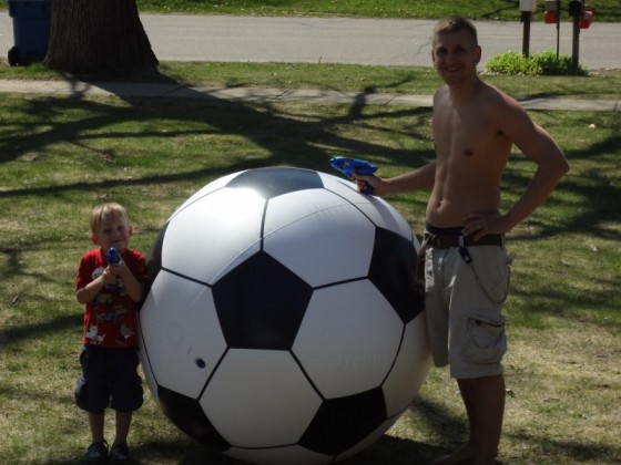 giant inflatable ball person inside