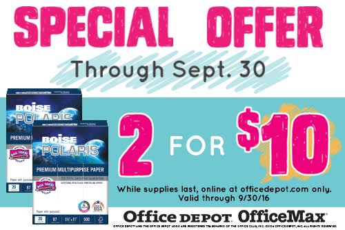 office depot boise paper deal