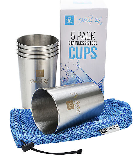 Helens Kit 10 ounce Stainless Steel Drinking Cups
