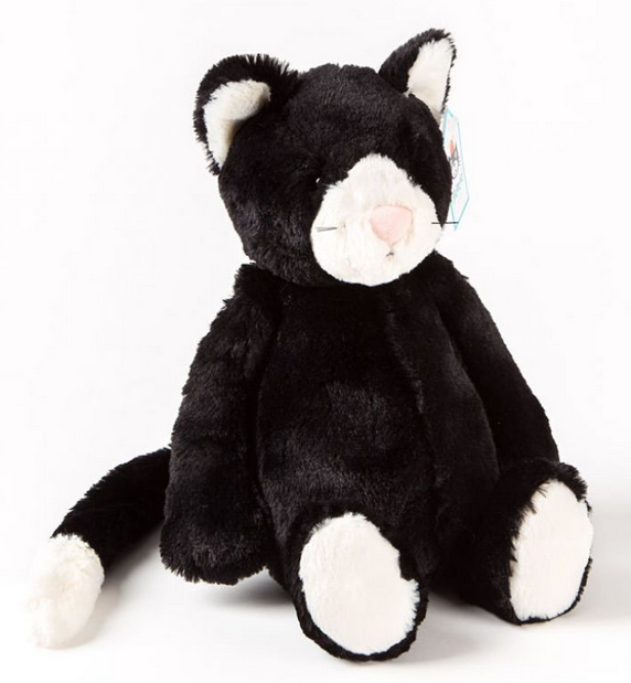 PAPYRUS 12" Bashful Black & White Kitten by Jellycat