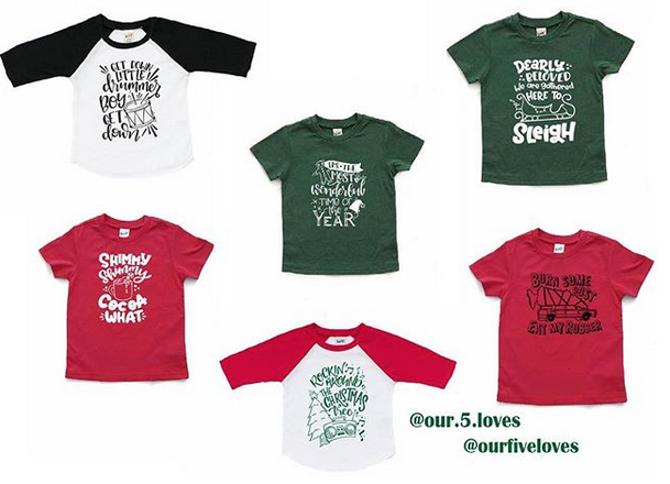 Our 5 Loves ~ Kids Christmas Tees & Raglans